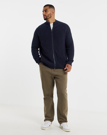 Fisherman Knitted Zip Through Cardigan
