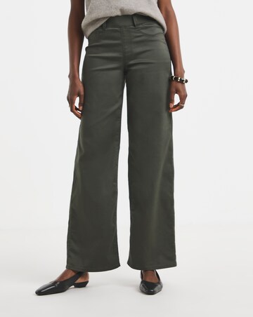 Khaki Wide Leg Jegging