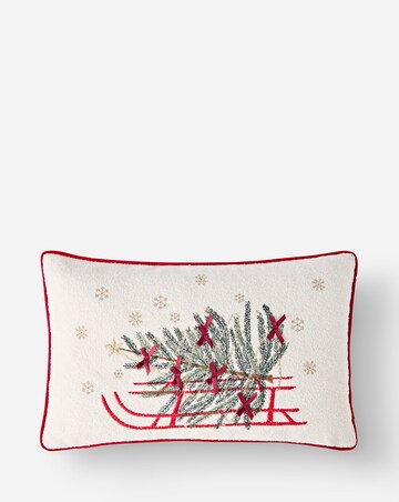 Christmas Tree Sled Chenille Cushion