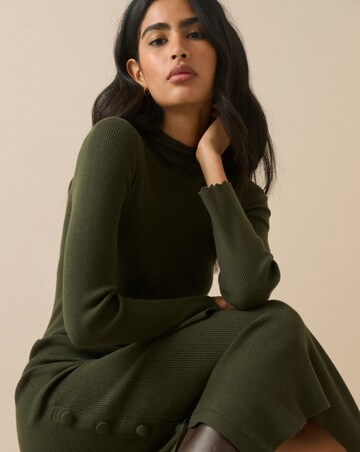 NOBODY'S CHILD PETITE SIDE BUTTON MIDI DRESS