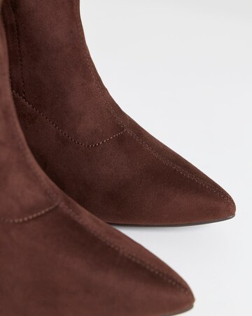 Julia Pointed Toe Heeled Ankle Sock Boots - Extra Wide Fit (EEE)