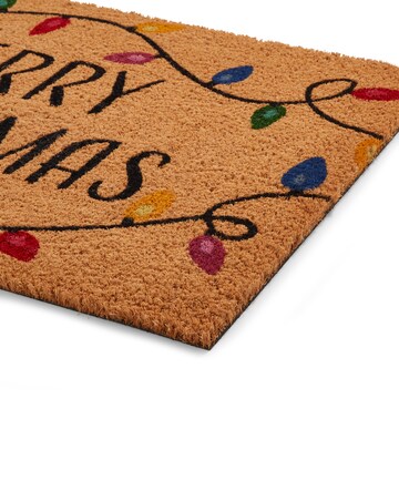 Merry Christmas Lights Coir Doormat