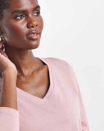 Chocolate, Blush and Red 3 Pack V-Neck Long Sleeve T-Shirts