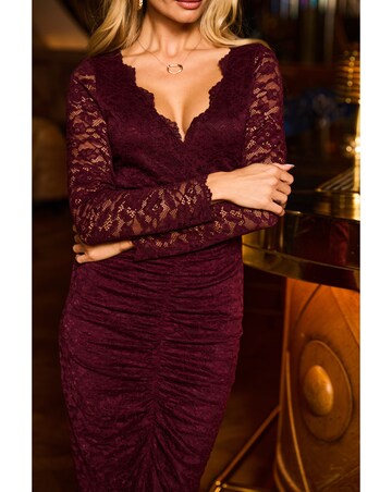 Sosandar Lace Scallop Edge Pencil Dress