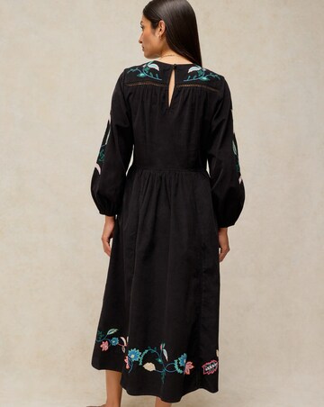 White Stuff Wren Embroidered Cord Dress