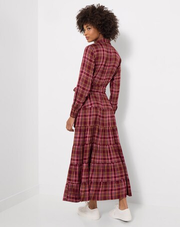 Joe Browns Petite Willow Check Button Through Maxi Dress