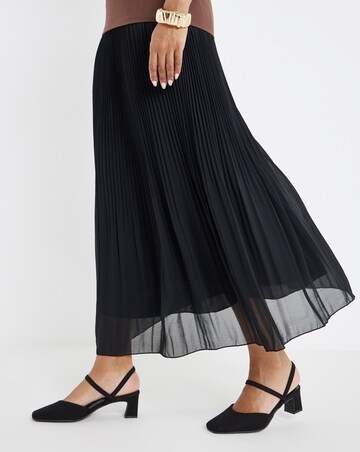 Lita Slingback Block Heel Shoes - Wide Fit (E)
