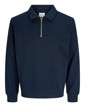 Jack & Jones Bradley Zip Sweat Polo - Navy