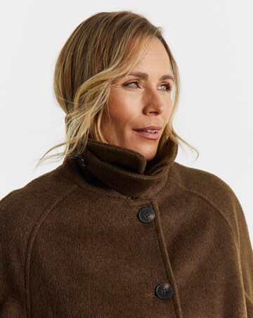 Brown Short Funnel Neck Jacket