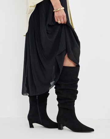 Alison Slouchy Pointed Knee High Boots - Wide Fit (E) & Curvy Calf