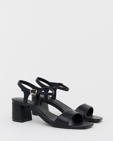Kylie Barely There Block Heeled Sandals - Wide Fit (E)