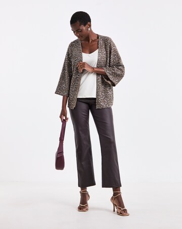 Mocha Sequin Kimono Sleeve Cardigan