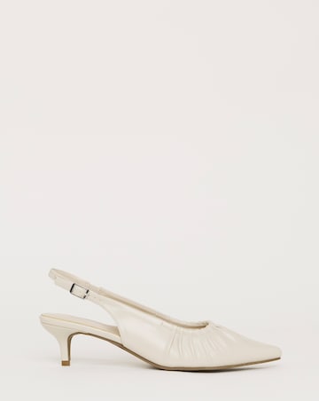 Tilda Ruched Front Kitten Heel Slingback Shoes - Extra Wide Fit (EEE)