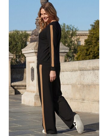 Sosandar Side Stripe Wide Leg Trouser