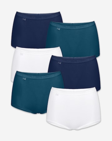 Sloggi (6 Pack) Basic Maxi Cotton Knickers Blue Multi