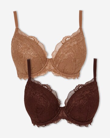 Pretty Secrets Ella (2 Pack) Padded Plunge Wired Bras (B-G)