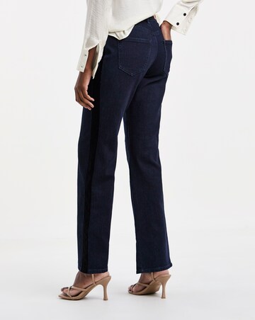 Indigo Slim Wide Leg Velvet Side Stripe Jeans