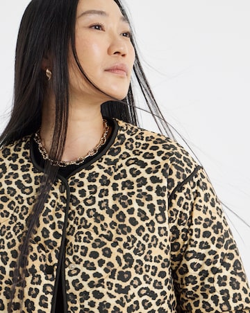 Leopard Print Quilted Jacket