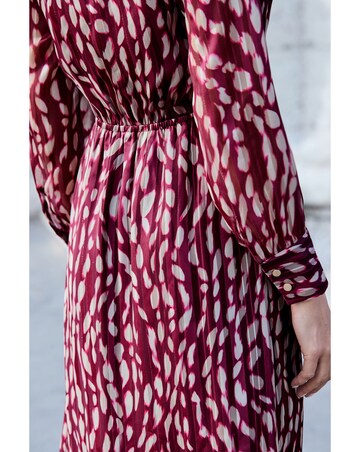 Sosandar Petite Tie Neck Tiered Hem Midi Dress
