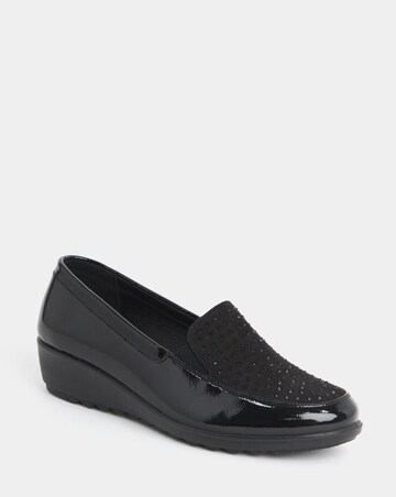 Cushion Walk Wedged Sparkle Vamp Loafers - Wide Fit (E)