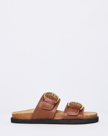 Hanoi Leather Double Buckle Footbed Sandals - Extra Wide Fit (EEE)