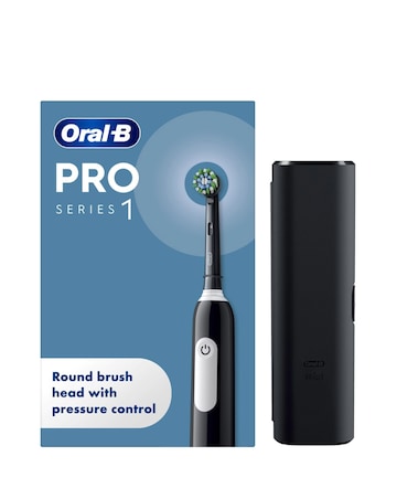 Oral-B Pro 1 Cross Action Black Electric Toothbrush with Travel Case