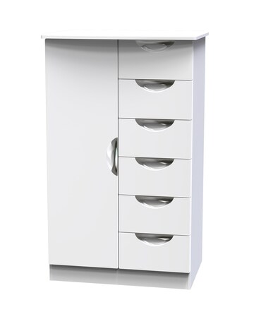 Haydn Ready Assembled 1 Door 5 Drawer Kids Wardrobe - Kids