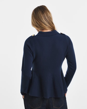 Military Peplum Cardigan
