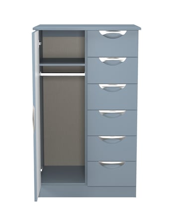 Haydn Ready Assembled 1 Door 5 Drawer Kids Wardrobe - Kids