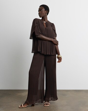Joanna Hope Pleated Keyhole Blouse