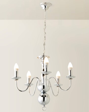 ValueLights Gothica Flemish Style 5 Way Ceiling Light Chrome
