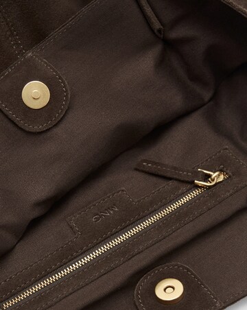 Mango Suede Leather Shopper Bag