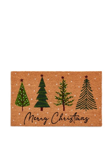 Merry Christmas Trees Coir Doormat