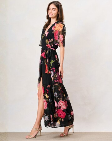 Hope & Ivy The Raven Wrap Dress