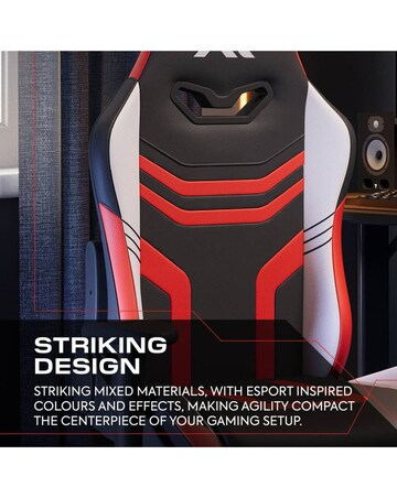X Rocker Agility Compact Ergonomic PC Gaming Chair for Juniors - Red