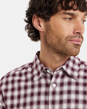 Only & Sons Kosta Long Sleeve Small Check Regular Fit Shirt - Port