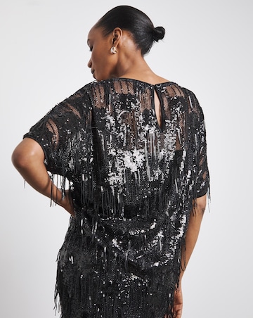 Joanna Hope Tassle Sequin Top