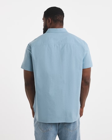 Short Sleeve Linen Blend Shirt