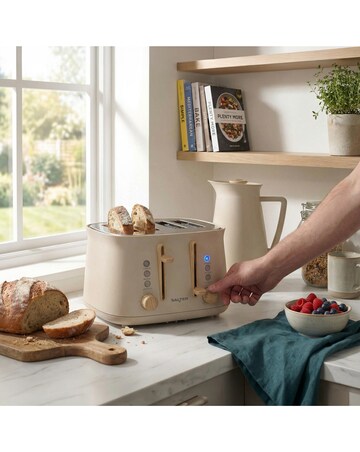 Salter Malmo Rapid Boil Kettle & Salter Malmo 4 Slice Toaster - Stone Bundle