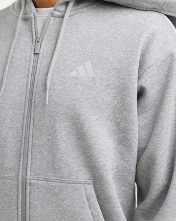adidas 3 Stripes Fleece Full Zip Hoodie