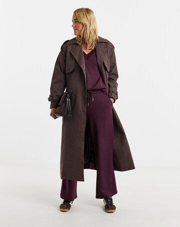 Plum V-Neck Modal Scuba Sweat