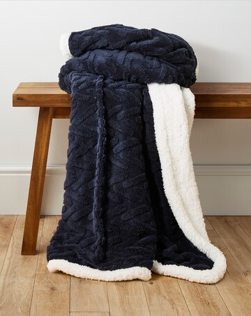 Chevron Textured Sherpa Fleece Throw