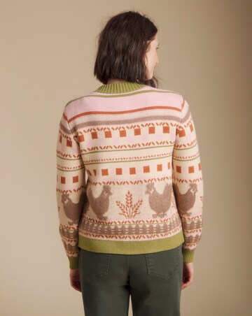 Julipa Motif Knitted Zip Up Cardigan