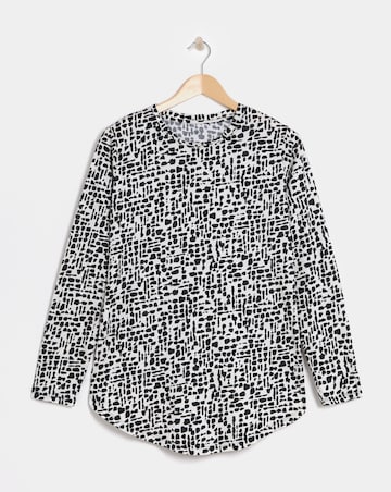 Pure Cotton Longline Long Sleeve Curved Hem