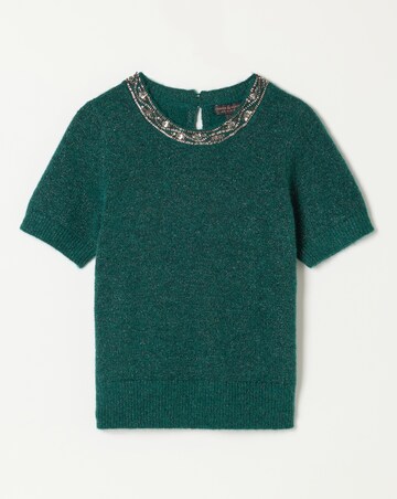 Fatface Emb Collar Knit Top