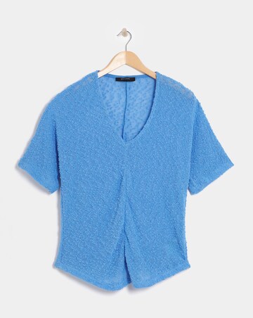 Popcorn Yarn V-neck Short Sleeve Top