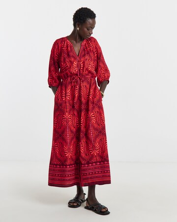 Border Print Maxi Dress