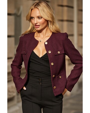 Sosandar Boucle Collarless Jacket