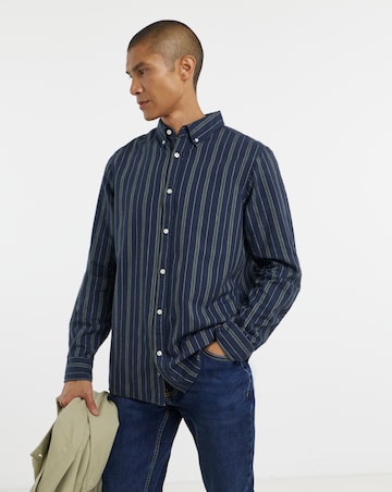 Long Sleeve Stripe Oxford Shirt Long