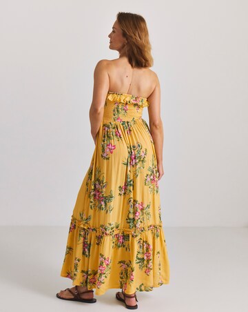 Figleaves Shirred Ruffle Detail Maxi Beach Dress